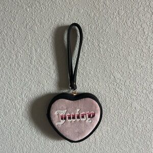 Pink dusty blush juicy couture wristlet with brown leather and gold hardware